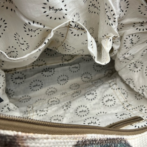 Myra Bag Aztec Pattern Shoulder Bag with Leather Straps - Picture 8 of 9